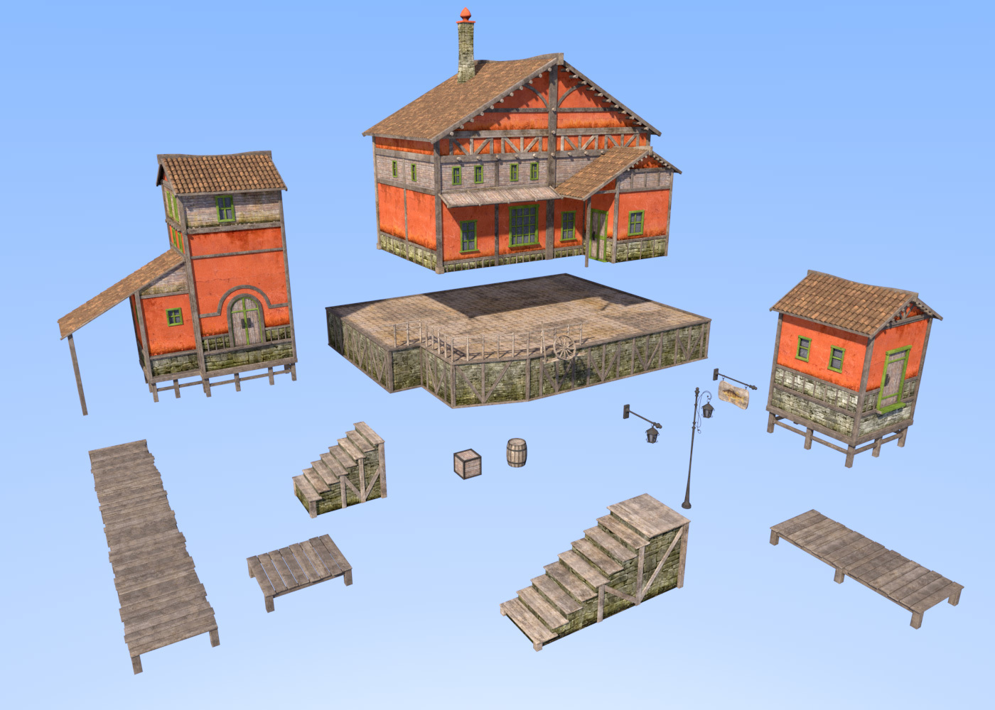 Big red house for Daz Studio by N/A