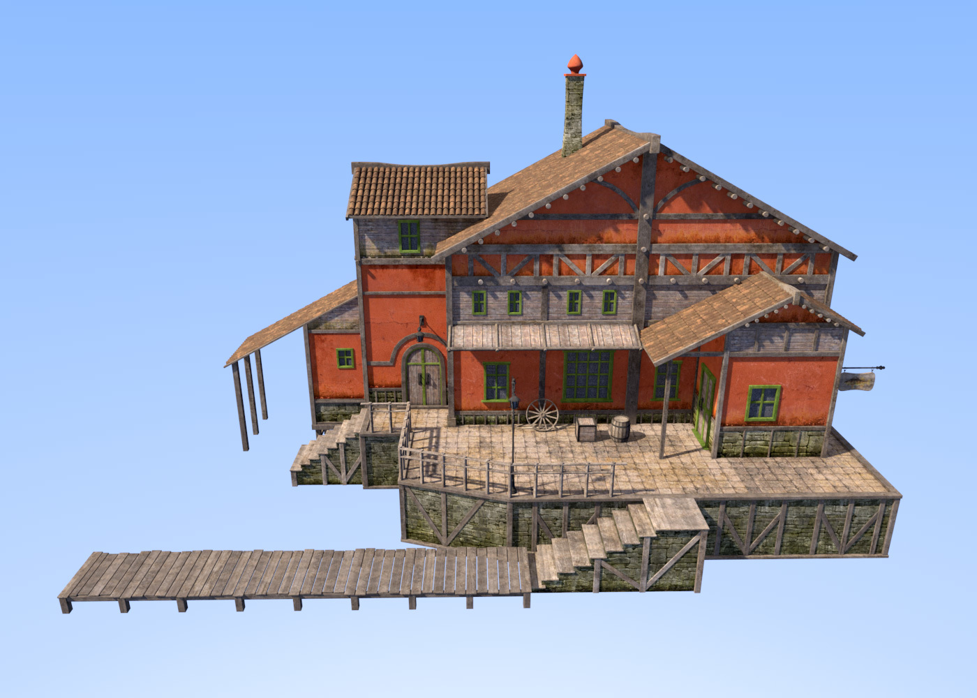 Big red house for Daz Studio by N/A