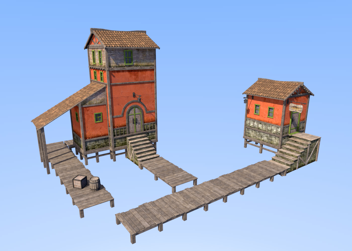 Big red house for Daz Studio by N/A