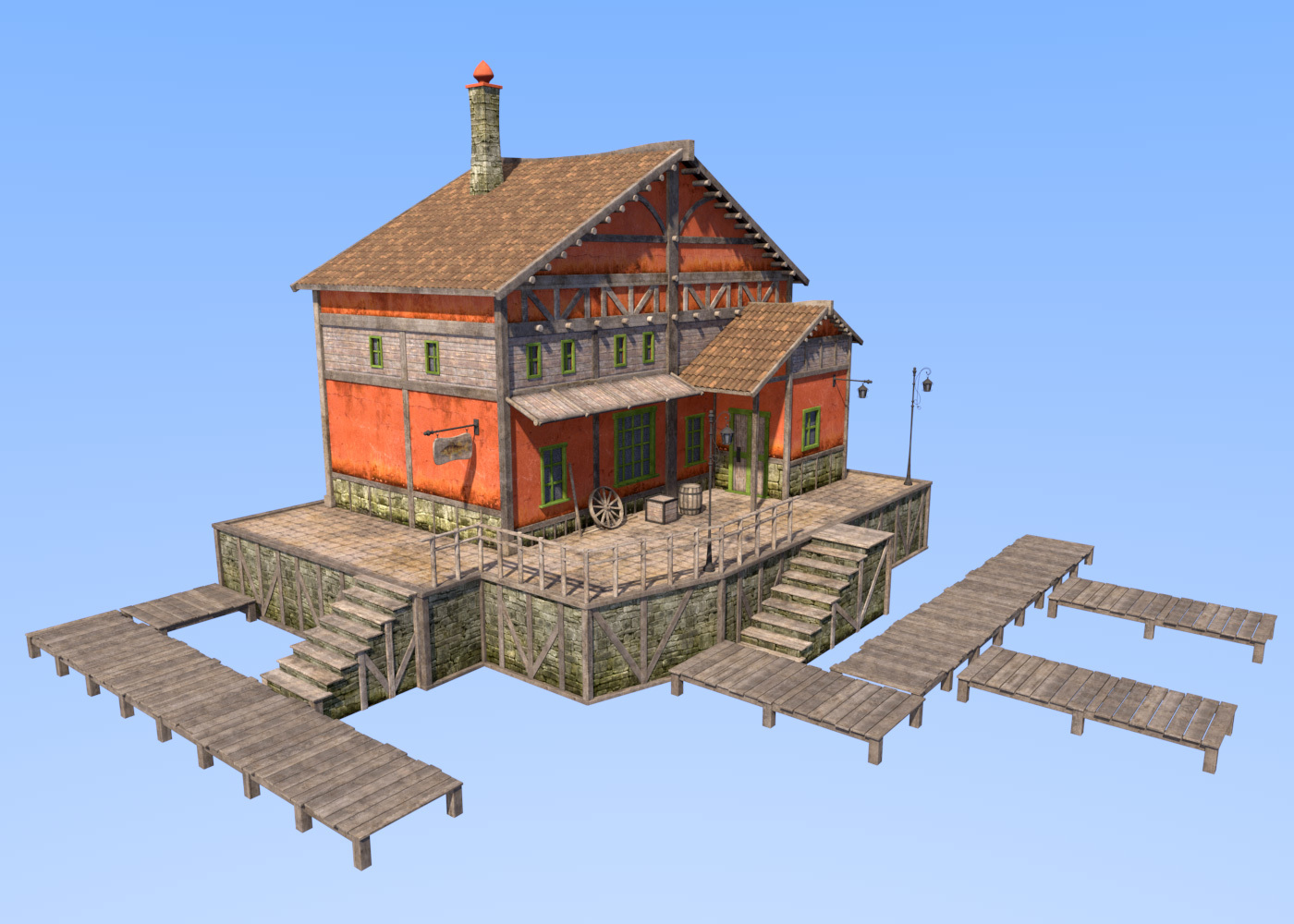 Big red house for Daz Studio by N/A