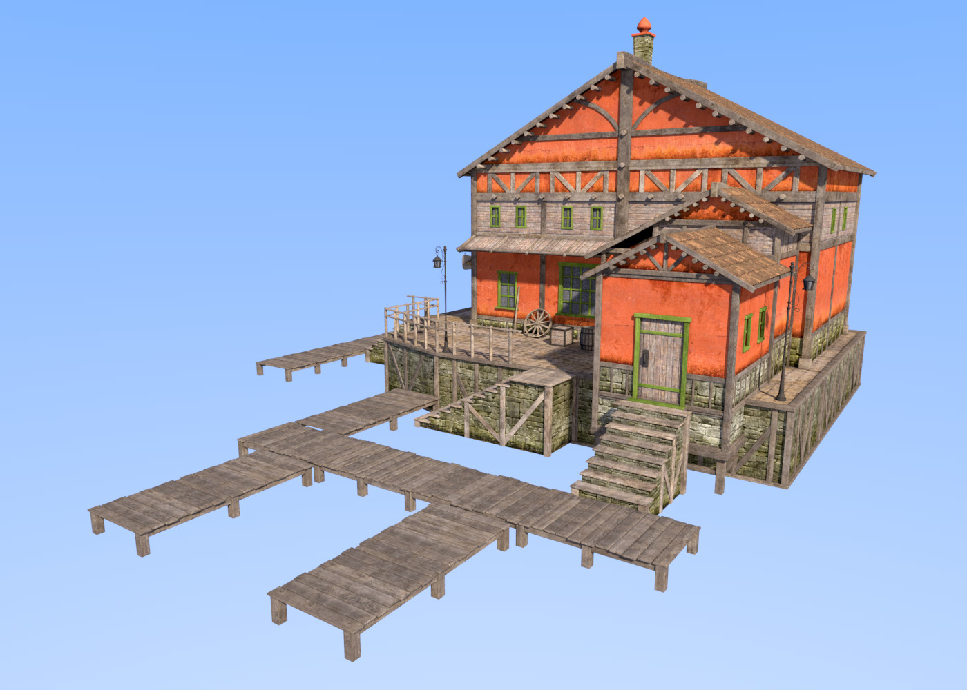 Big red house for Daz Studio by N/A