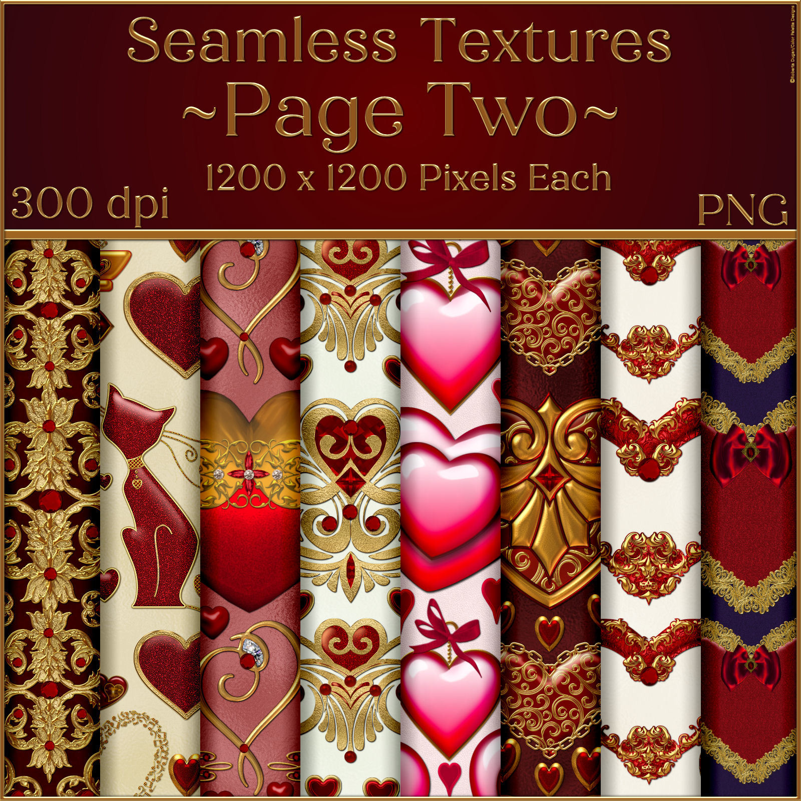 Ornate Valentine Seamless Textures by N/A