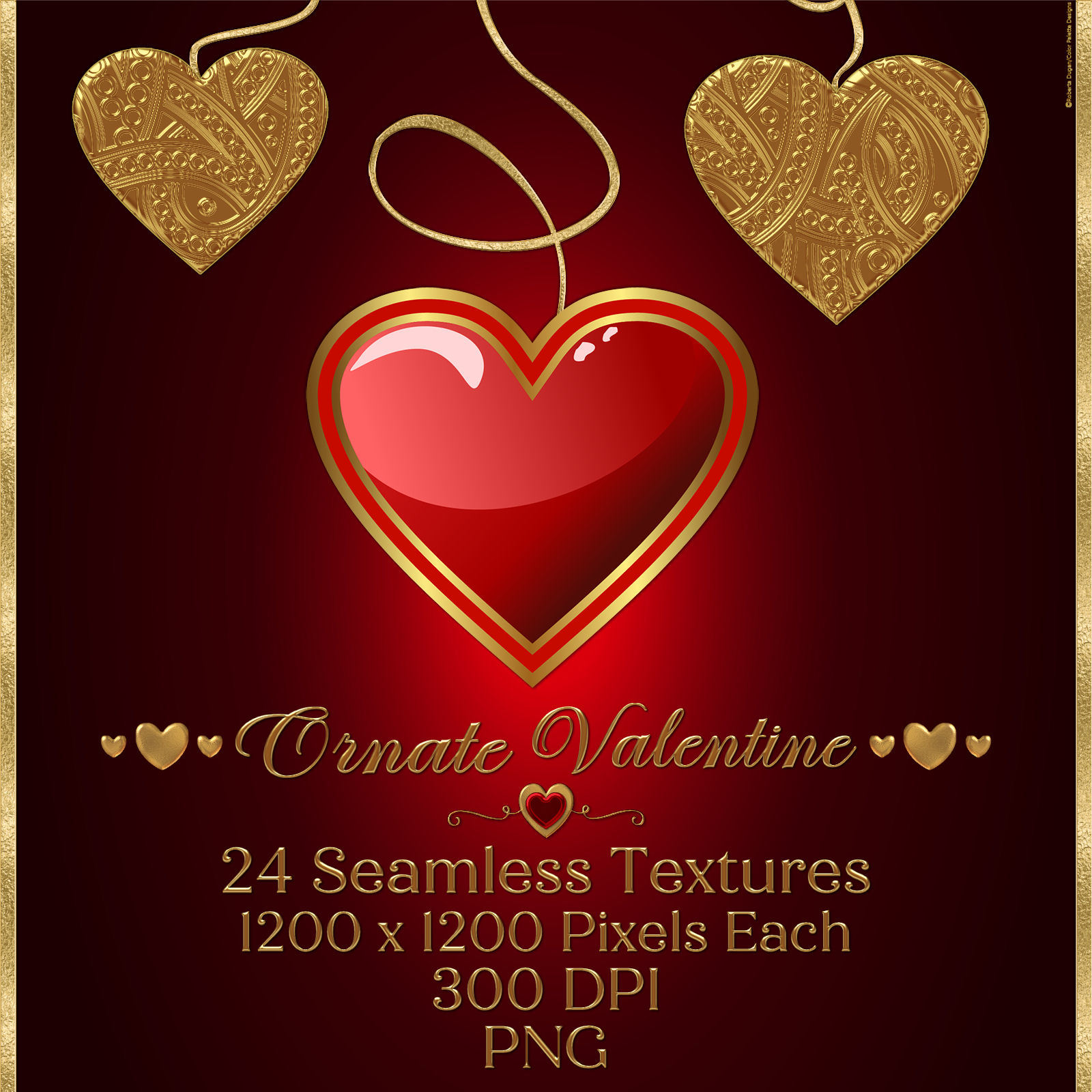 Ornate Valentine Seamless Textures by N/A