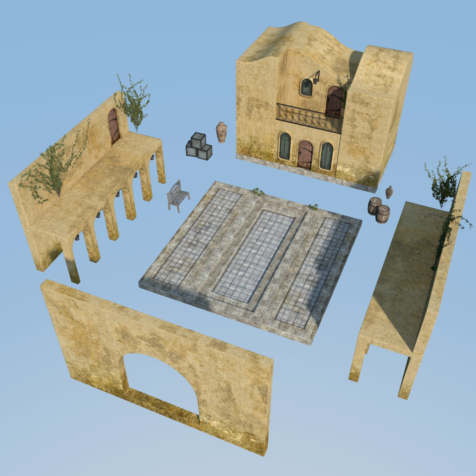 Balmora patio set for Daz Studio by N/A