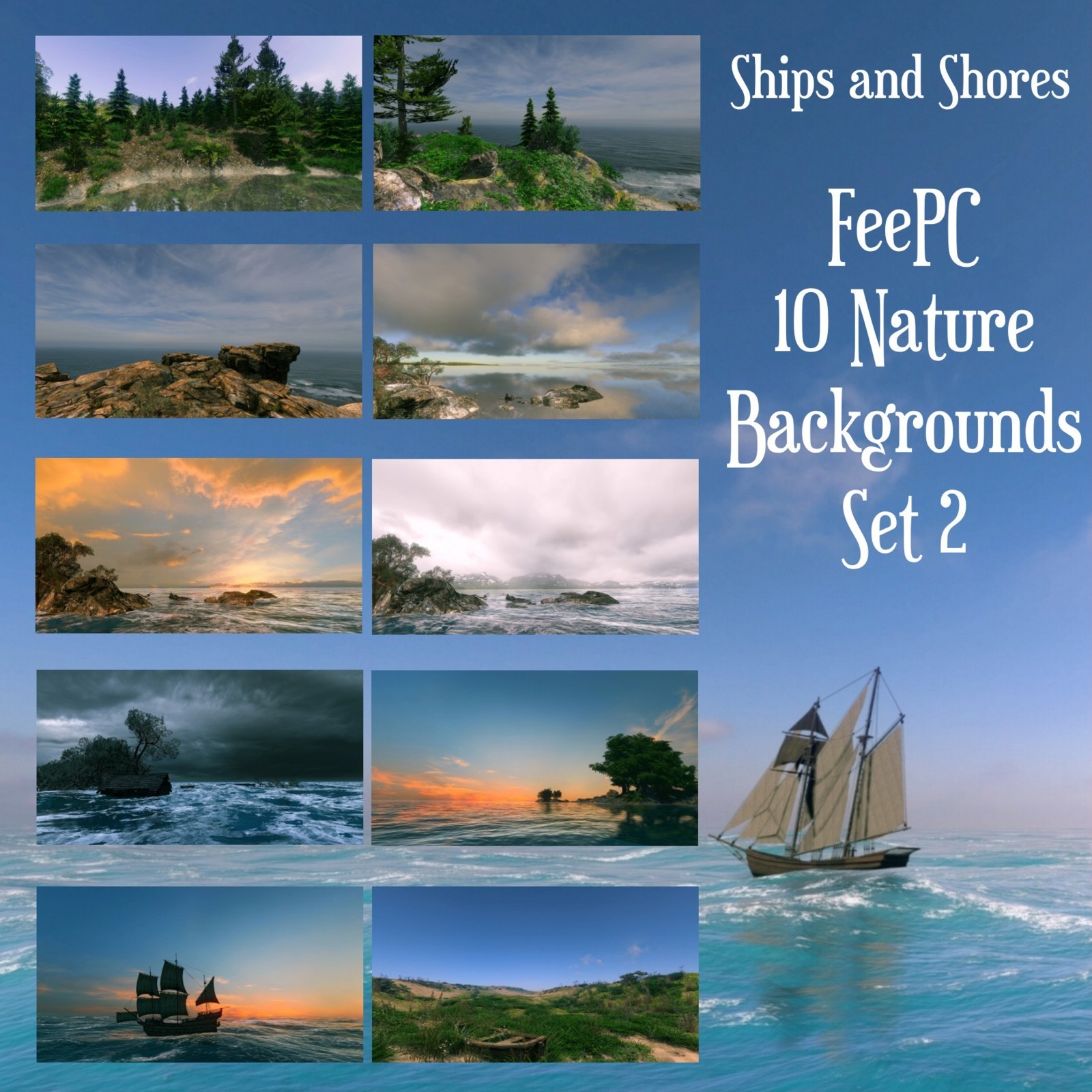 10 Ships and Shores Backgrounds by N/A