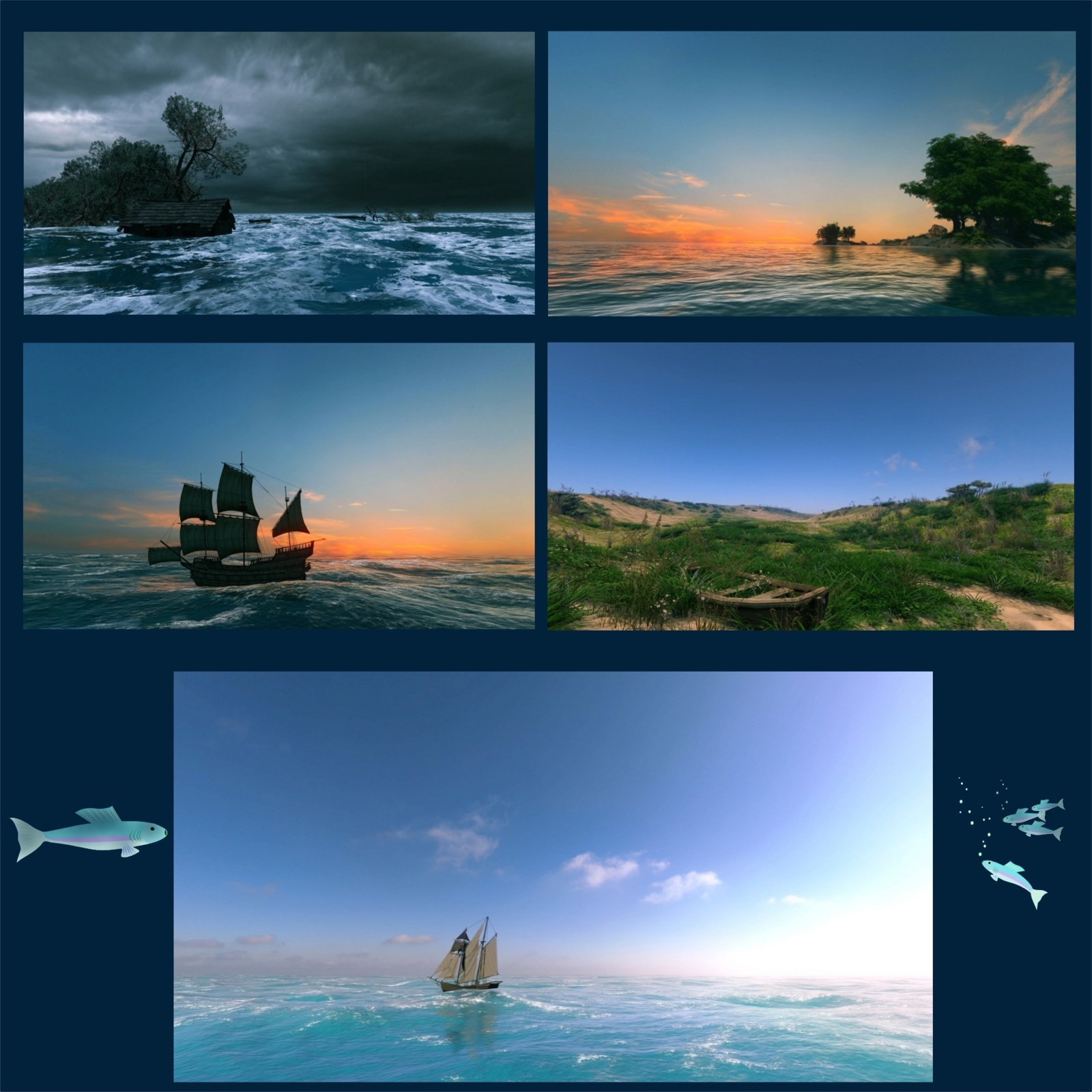 10 Ships and Shores Backgrounds by N/A