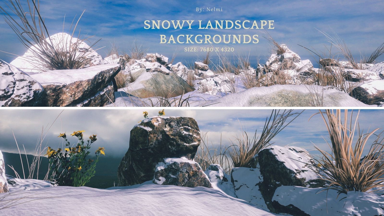 12 Snowy Landscape Backgrounds by N/A