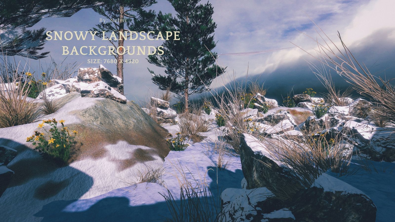 12 Snowy Landscape Backgrounds by N/A