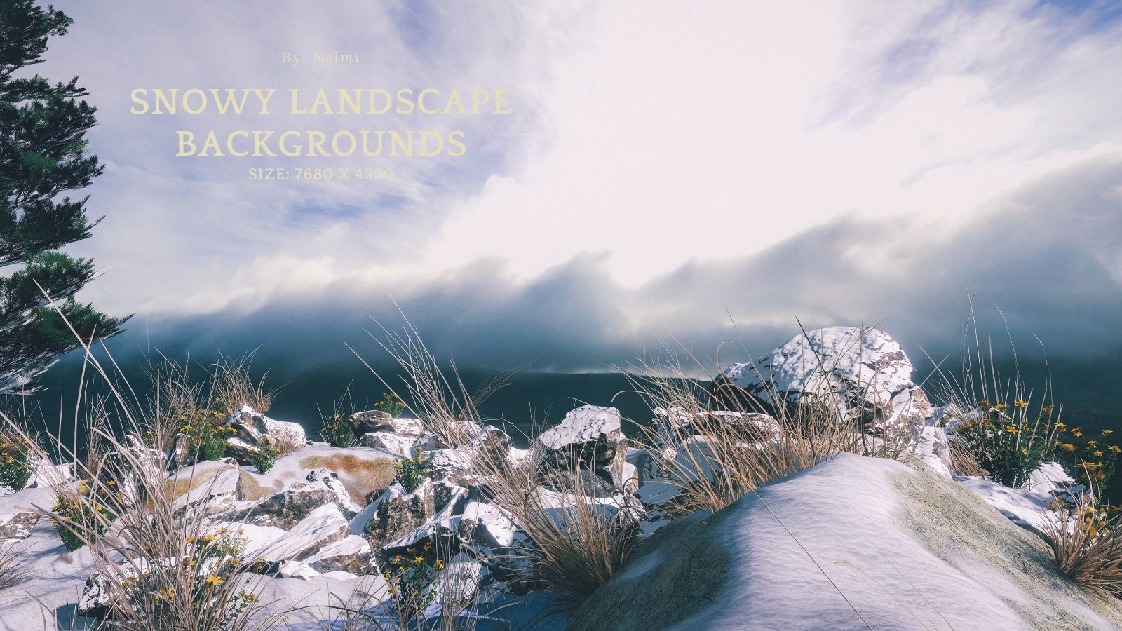 12 Snowy Landscape Backgrounds by N/A