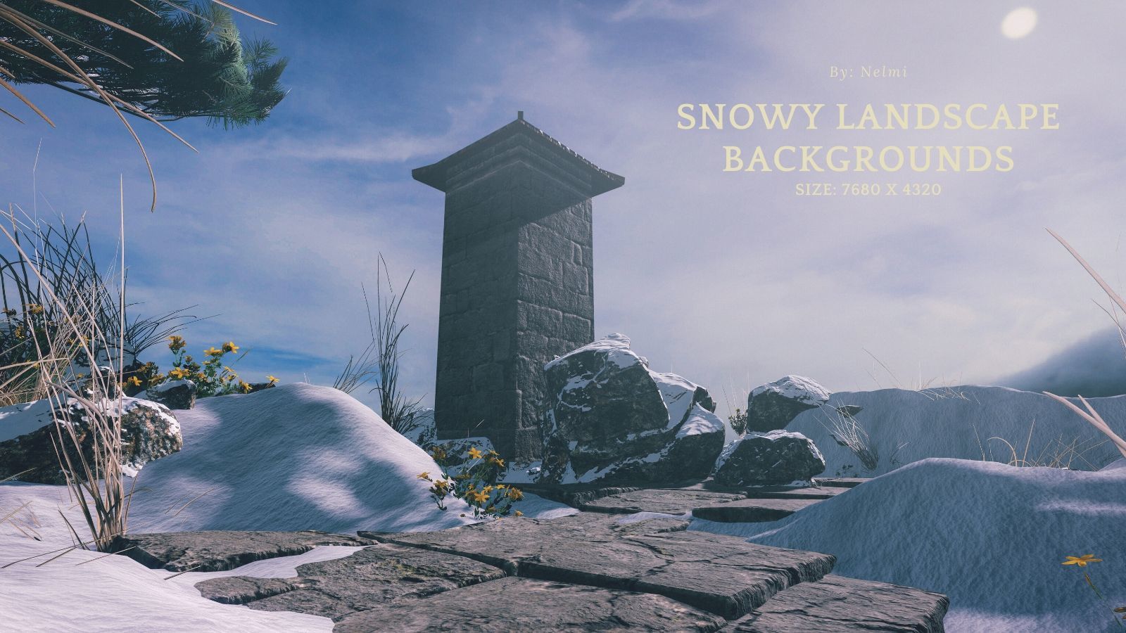 12 Snowy Landscape Backgrounds by N/A
