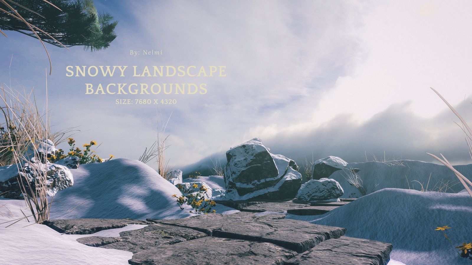 12 Snowy Landscape Backgrounds by N/A