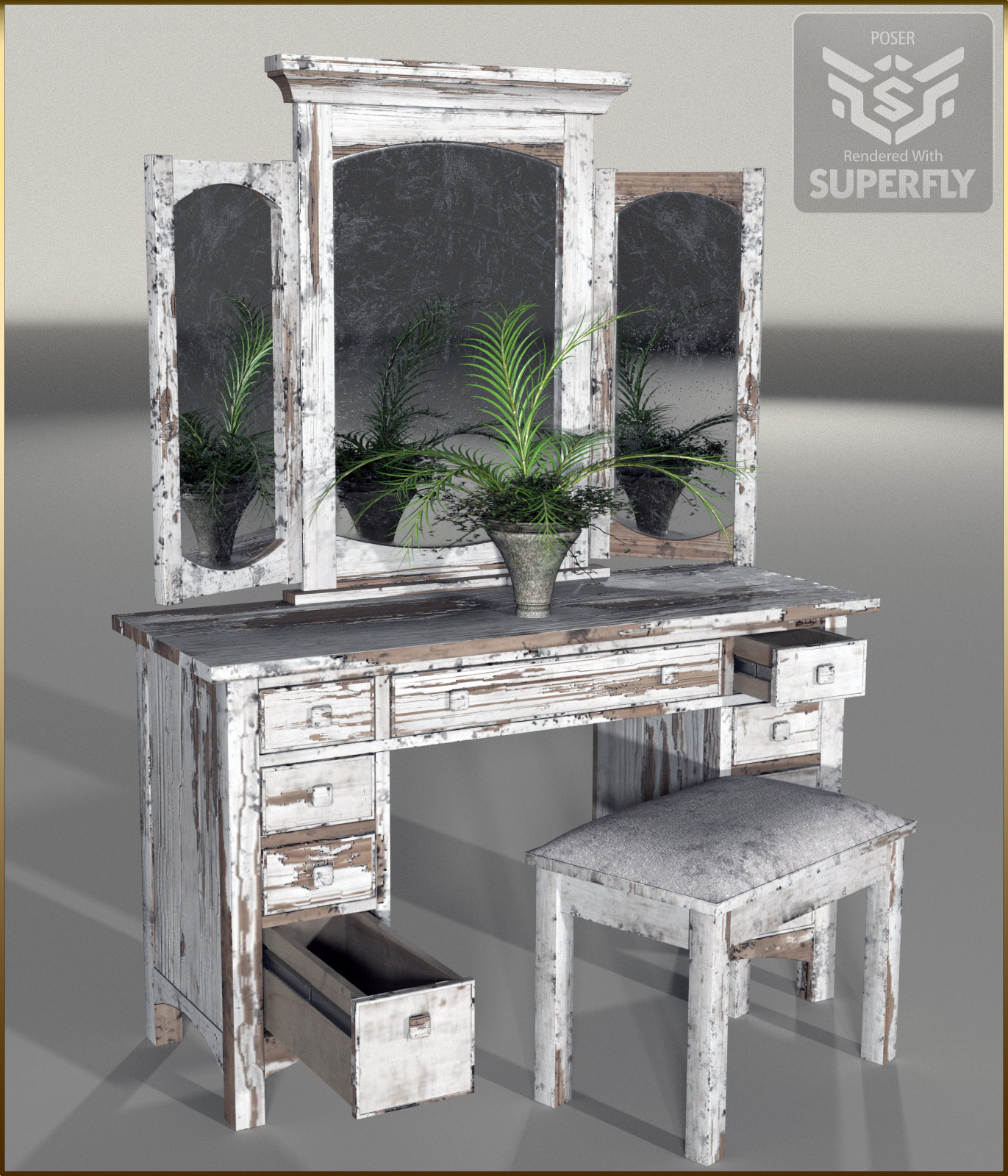Vintage Furniture : Dressing Table for Poser by N/A