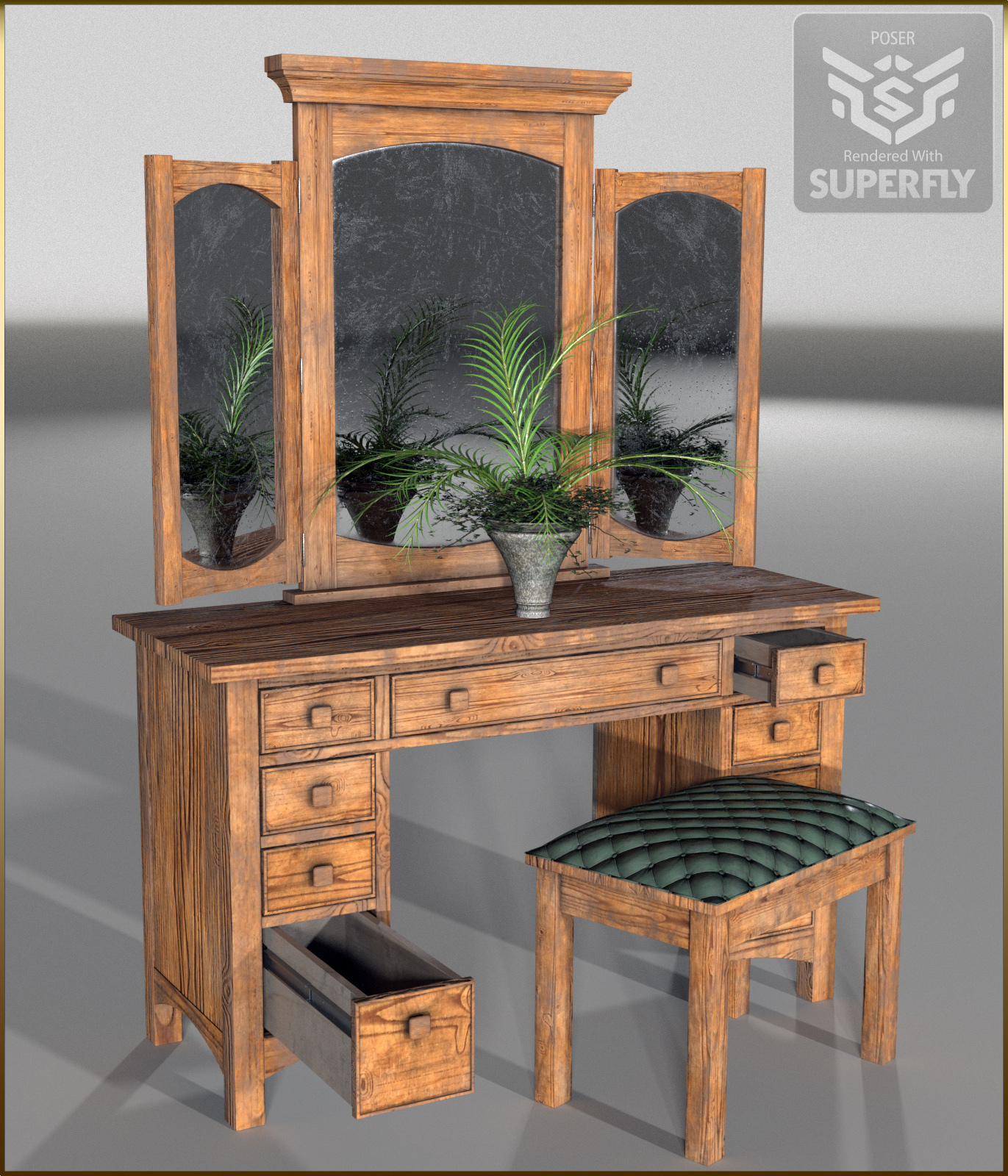 Vintage Furniture : Dressing Table for Poser by N/A