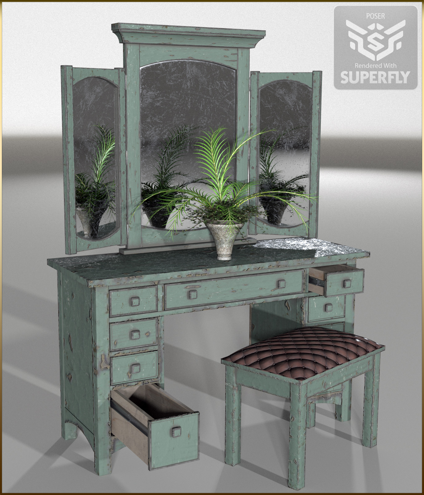 Vintage Furniture : Dressing Table for Poser by N/A