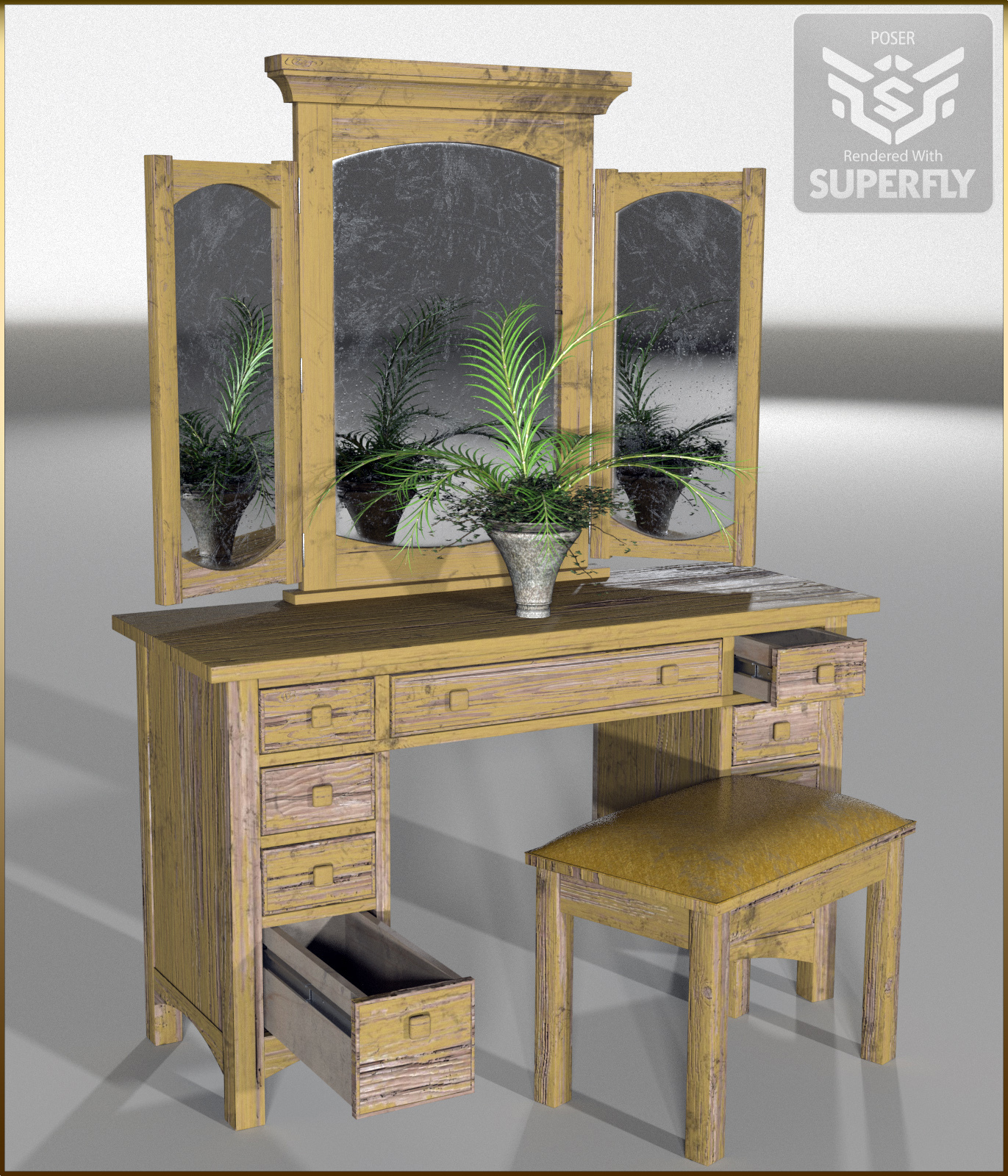 Vintage Furniture : Dressing Table for Poser by N/A