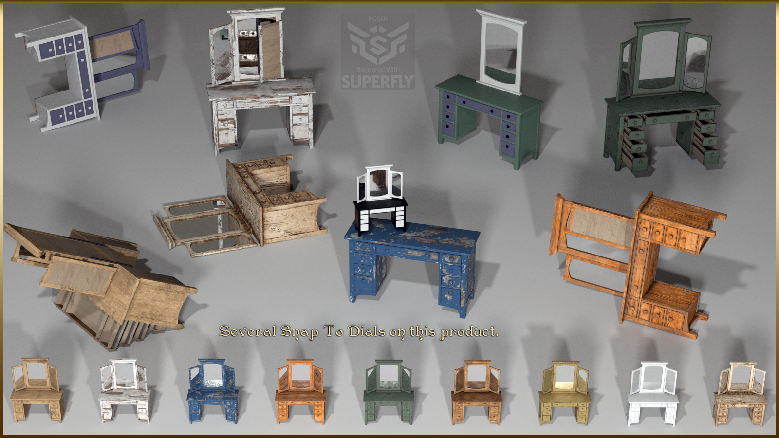 Vintage Furniture : Dressing Table for Poser by N/A