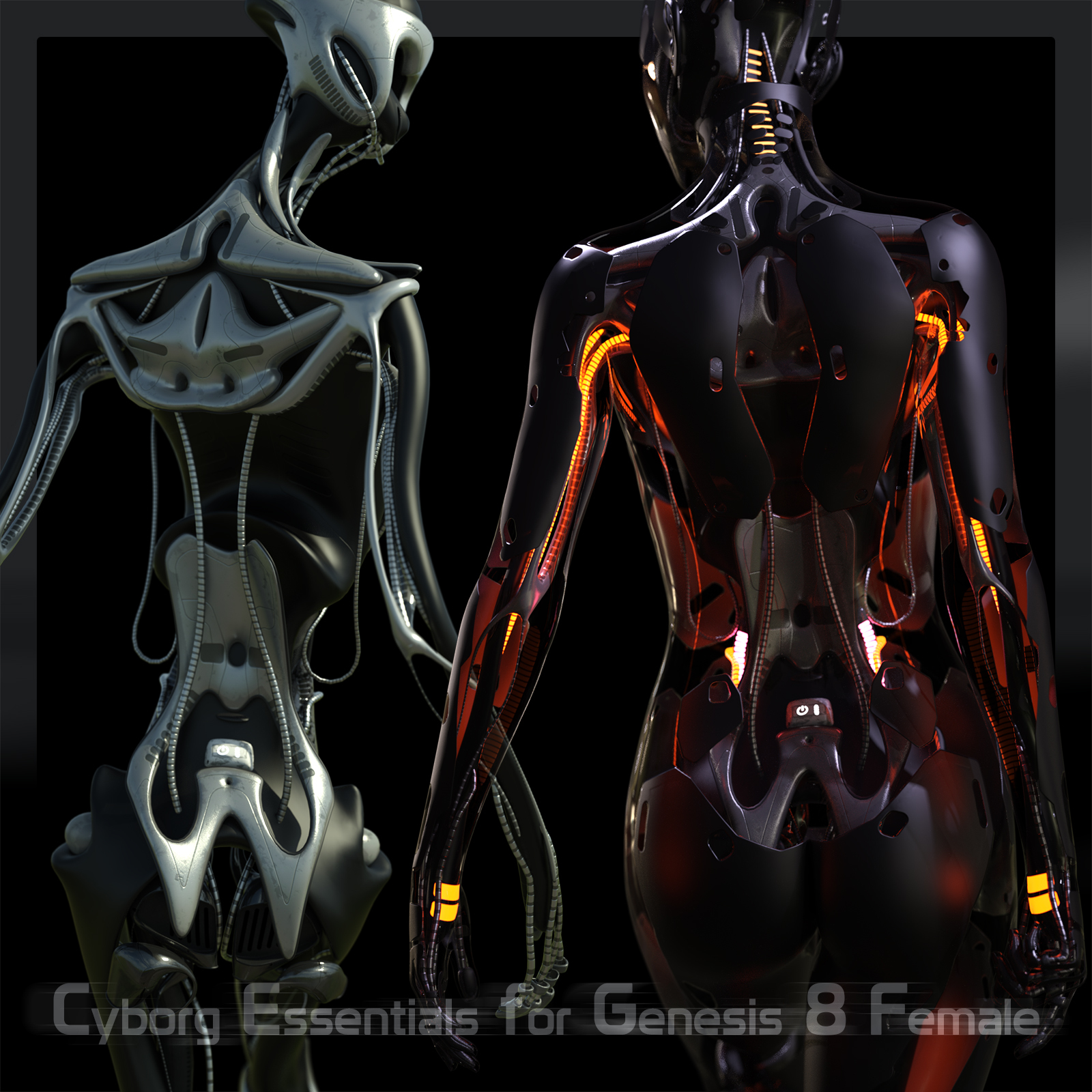 CyBody - Cyborg Internal Structure and Materials for Genesis 8 Female by N/A