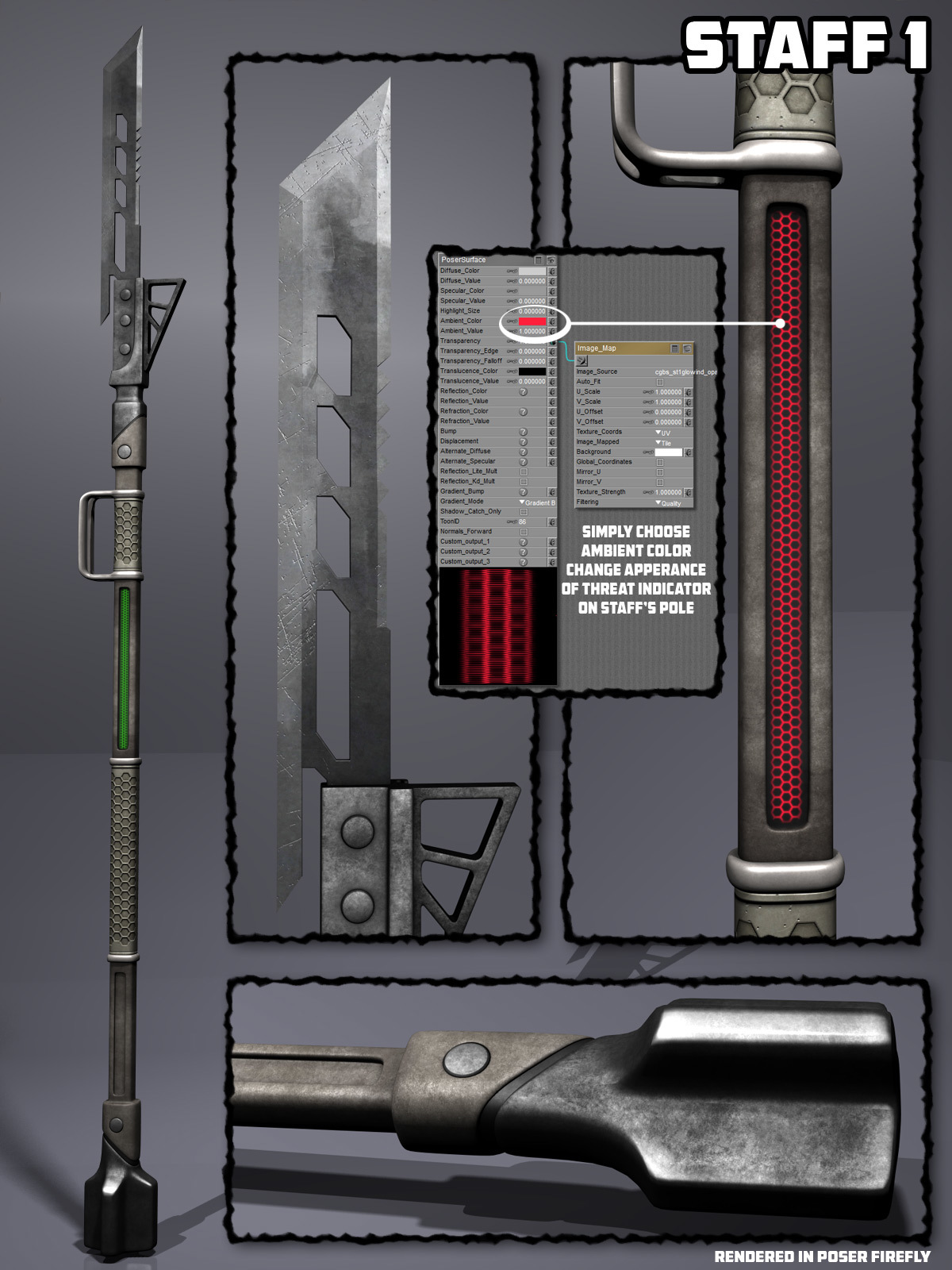 Battle Staves for Poser and DS by N/A