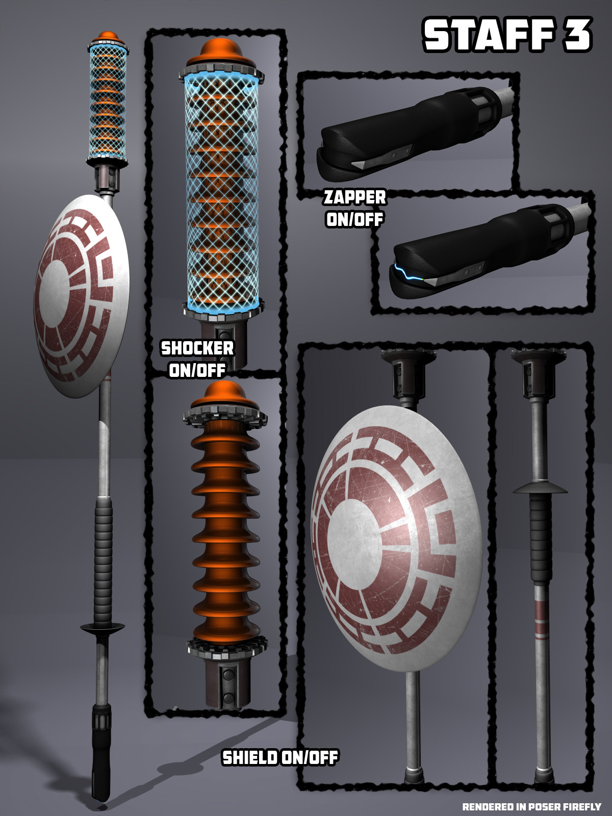 Battle Staves for Poser and DS by N/A