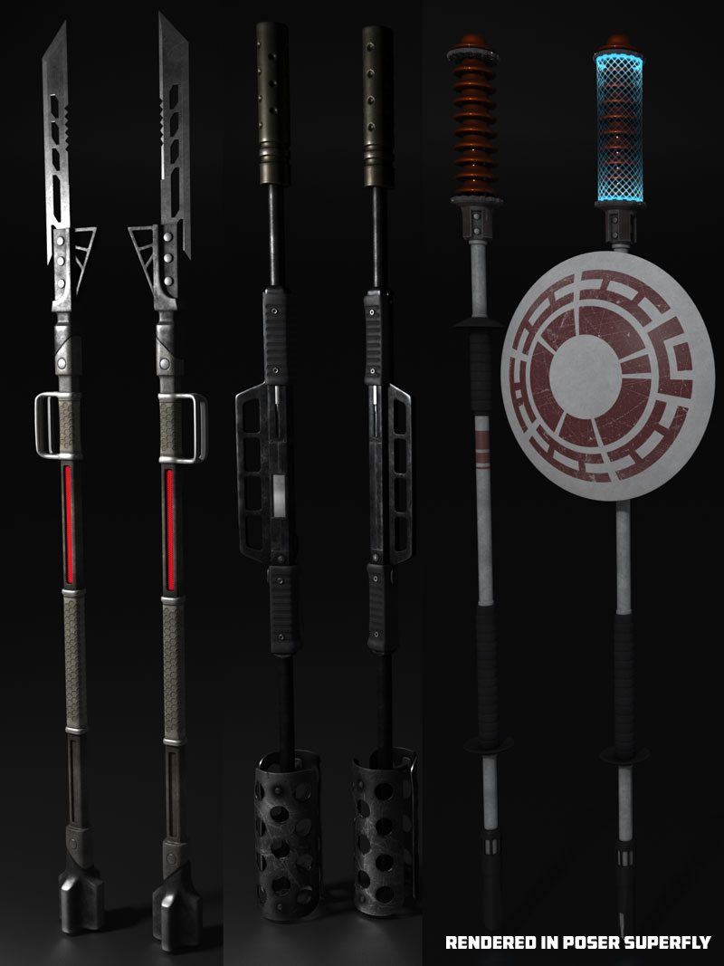 Battle Staves for Poser and DS by N/A