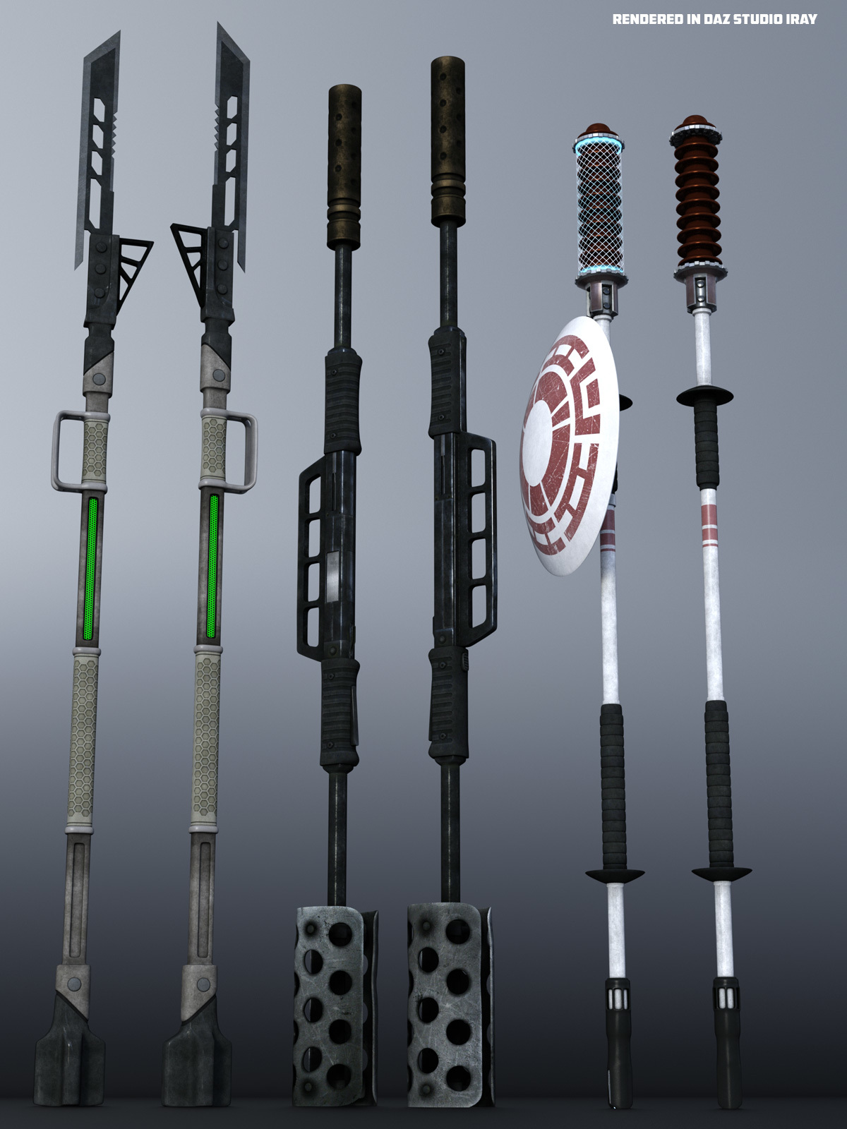 Battle Staves for Poser and DS by N/A