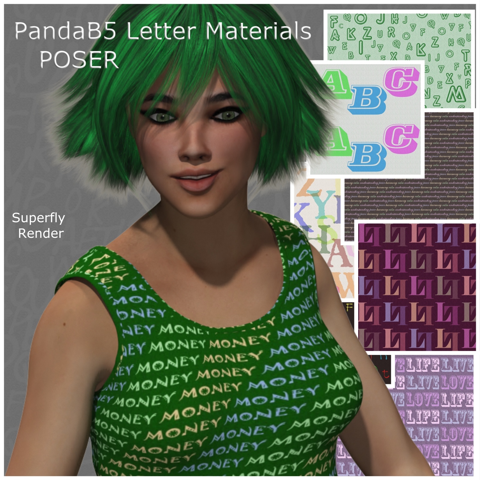 PandaB5 Letter Materials for Poser by N/A