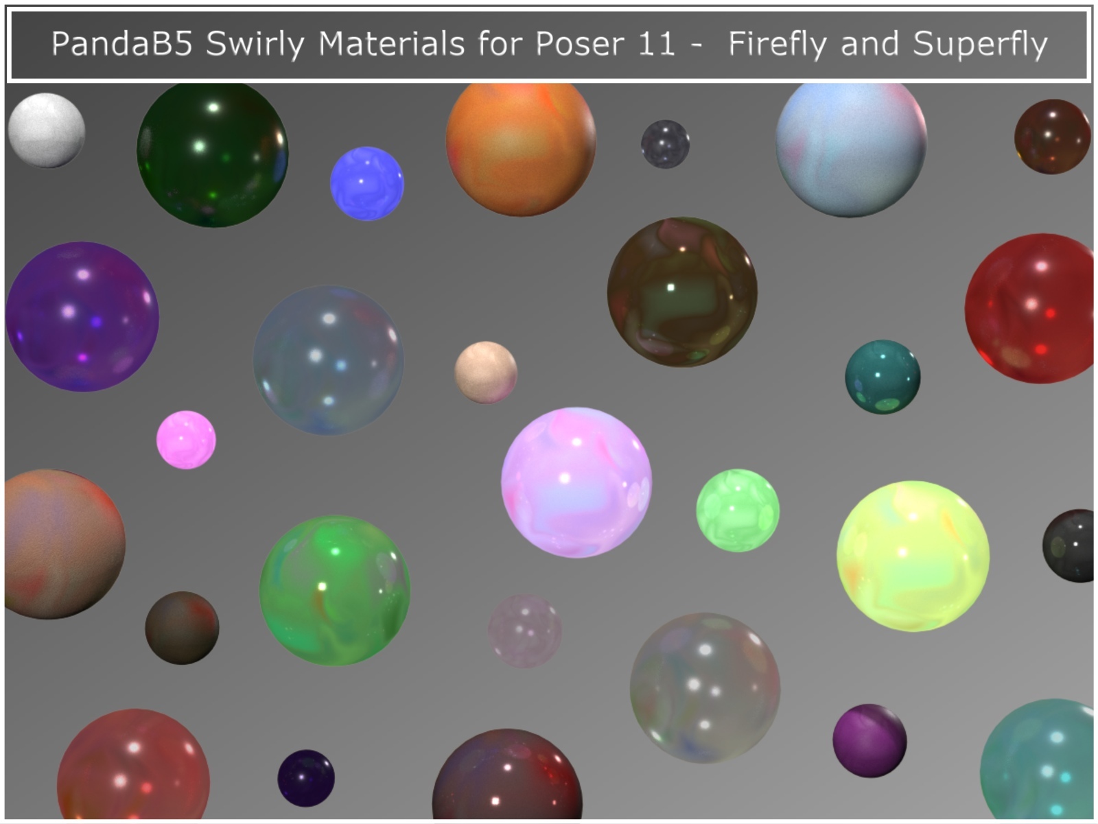PandaB5 Swirly Materials for Poser by N/A