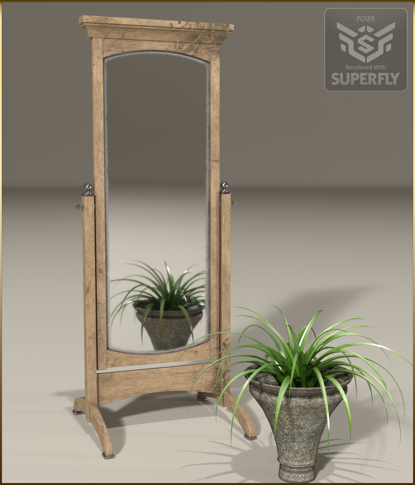 Vintage Furniture : Swivel Mirror for Poser by N/A