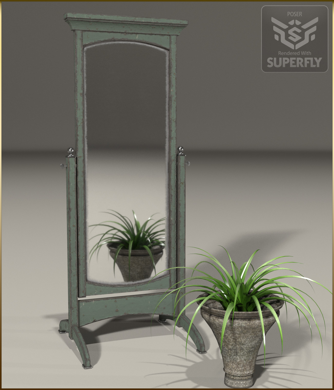 Vintage Furniture : Swivel Mirror for Poser by N/A