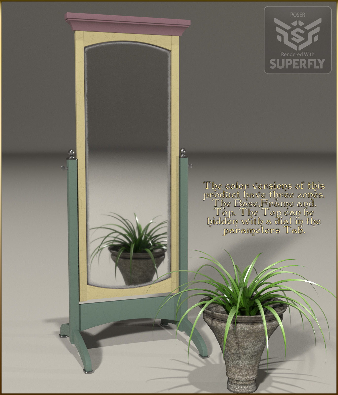 Vintage Furniture : Swivel Mirror for Poser by N/A