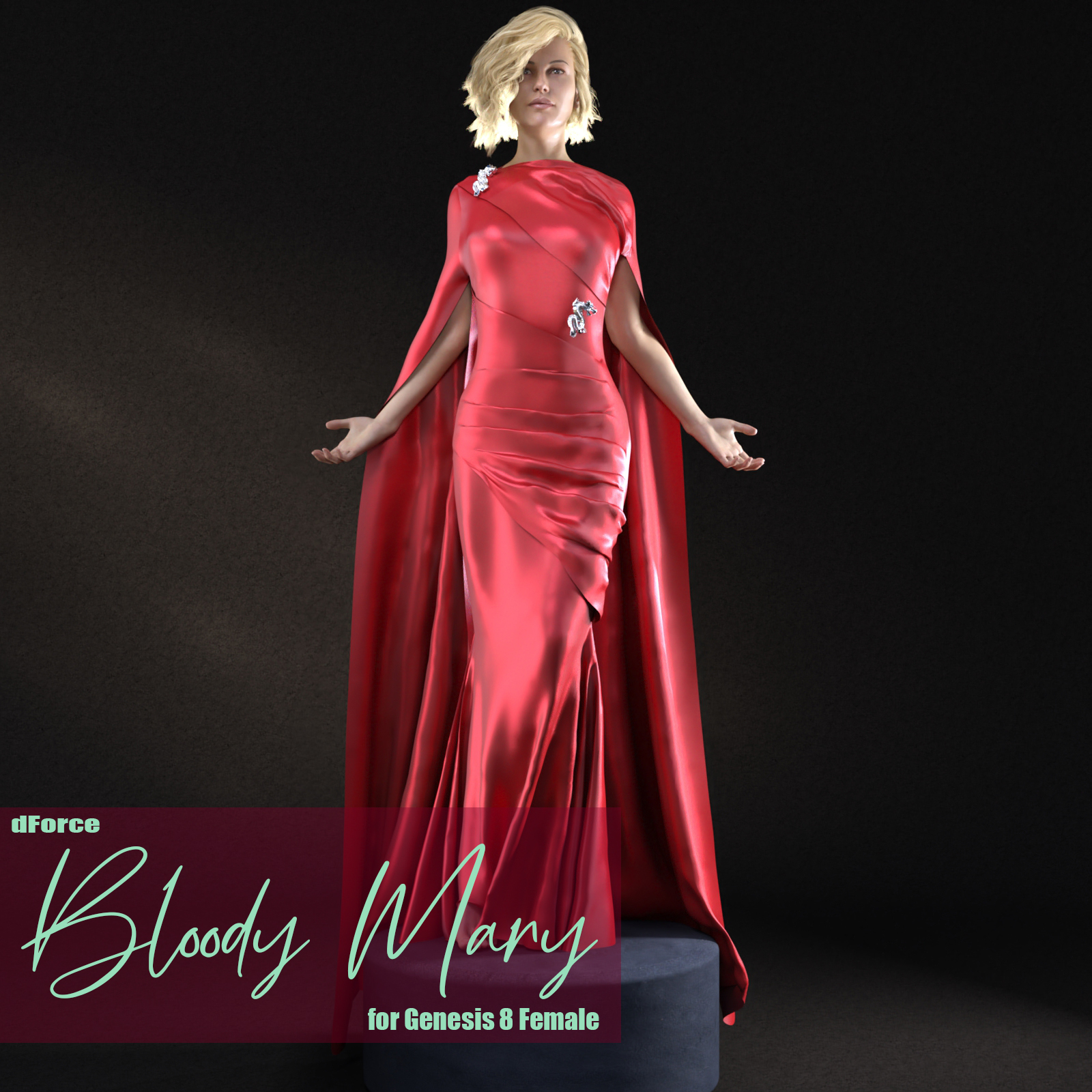 dForce Bloody Mary Dress for Genesis 8 Female by N/A