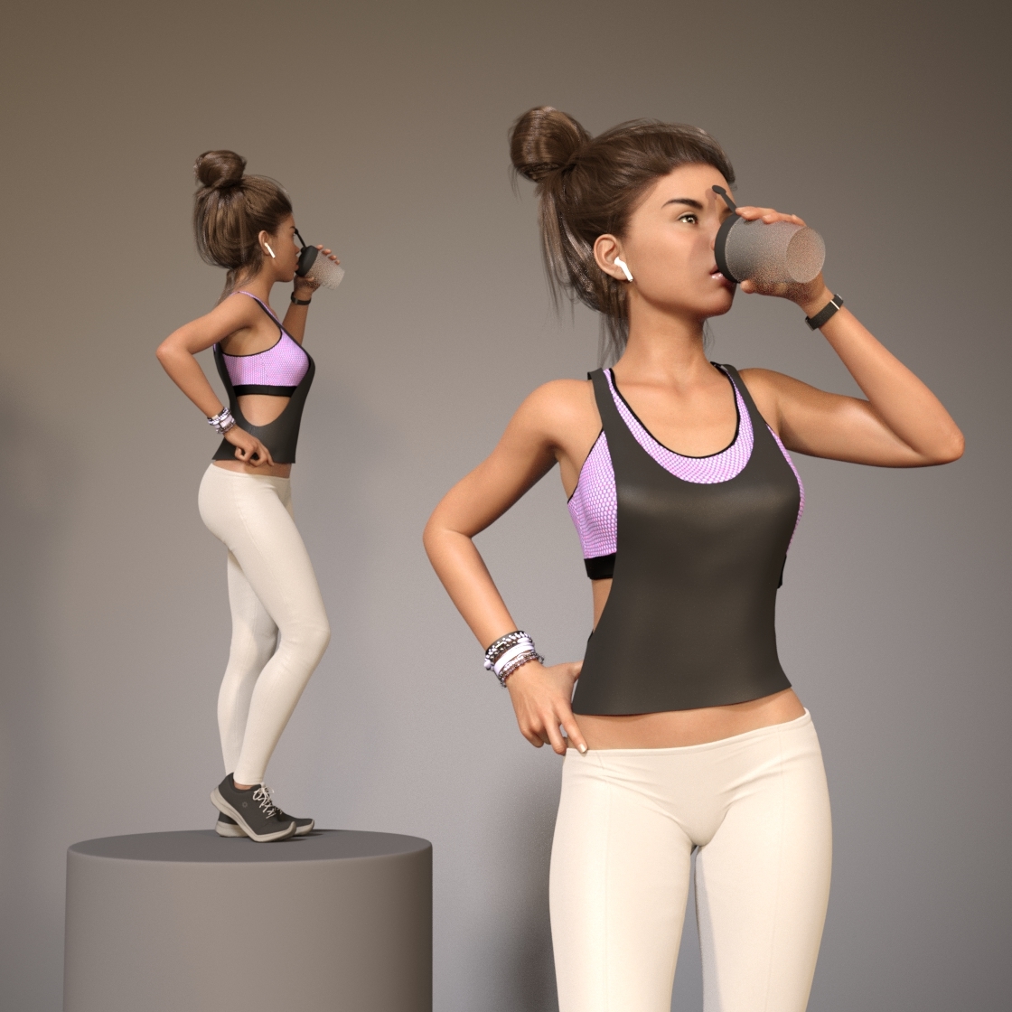 Swole: Relaxed Poses for Genesis 3 and 8 Females by N/A