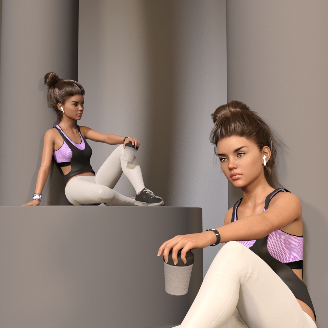 Swole: Relaxed Poses for Genesis 3 and 8 Females by N/A