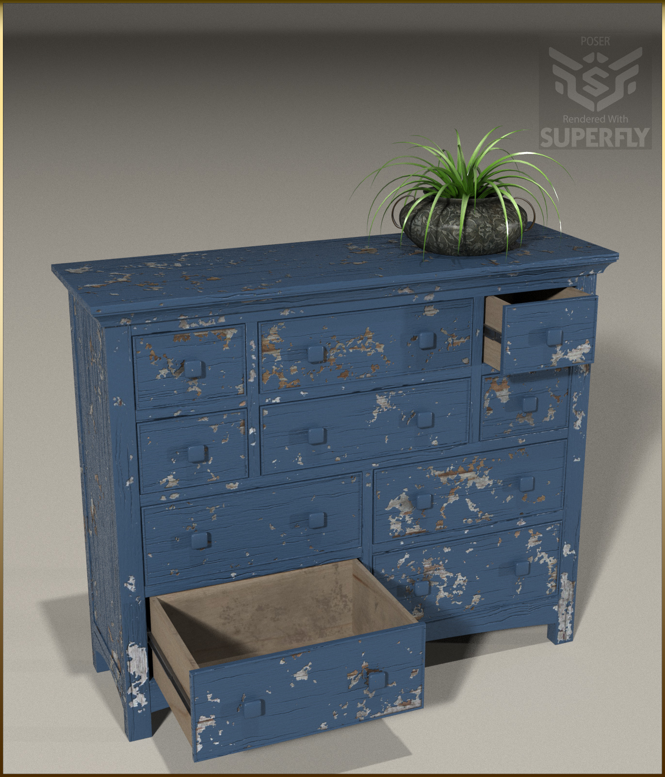 Vintage Furniture : Long Tall Dresser for Poser by N/A