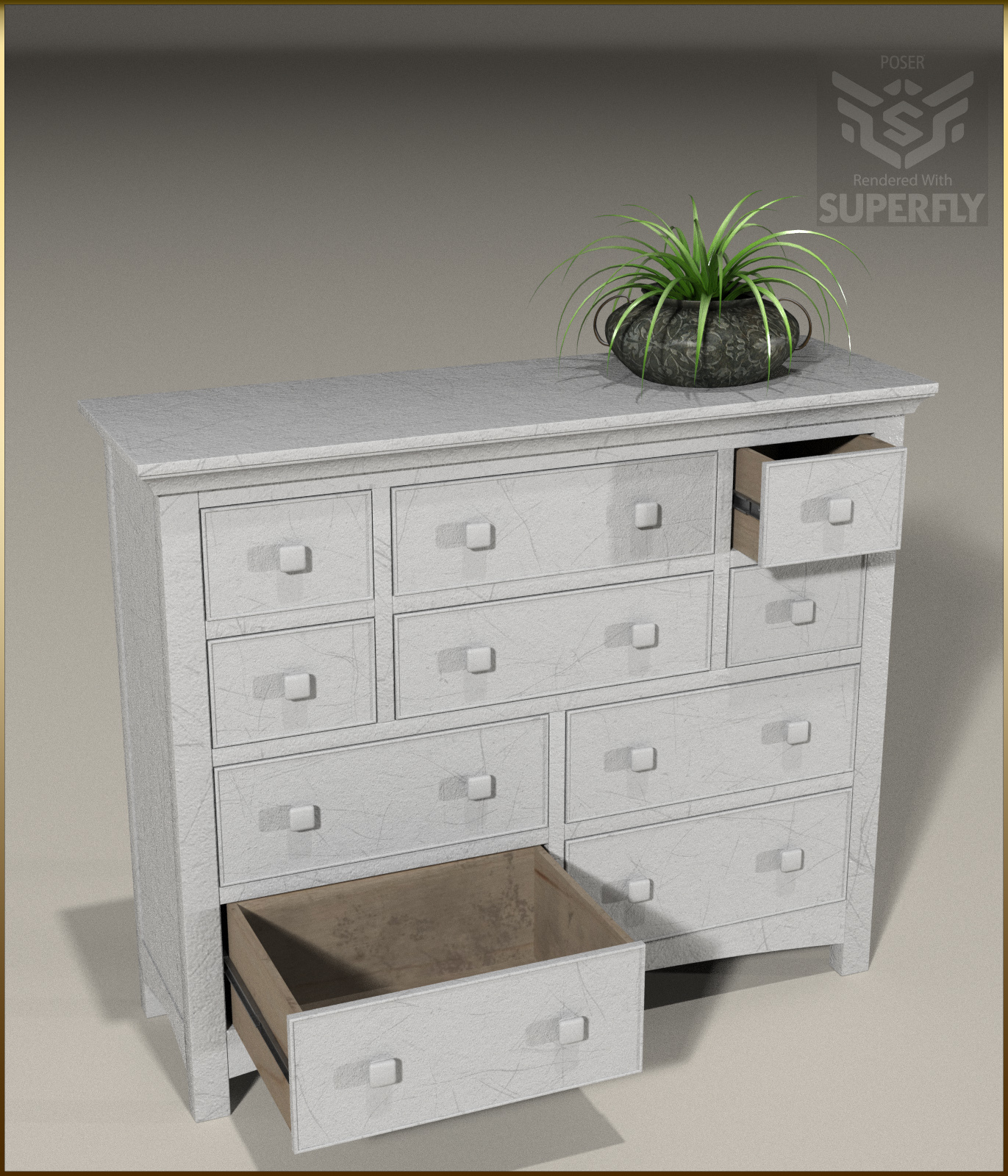 Vintage Furniture : Long Tall Dresser for Poser by N/A