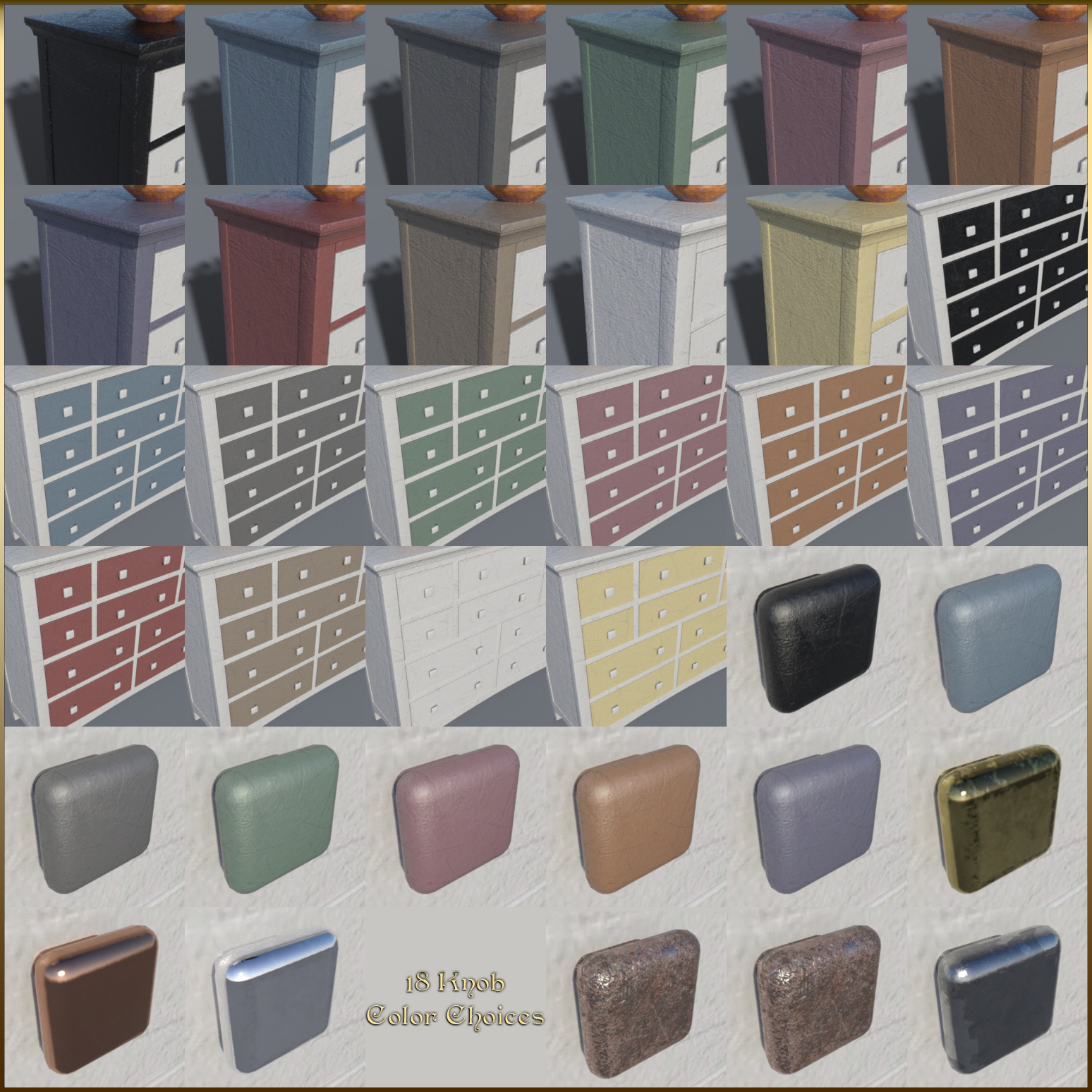 Vintage Furniture : Long Tall Dresser for Poser by N/A