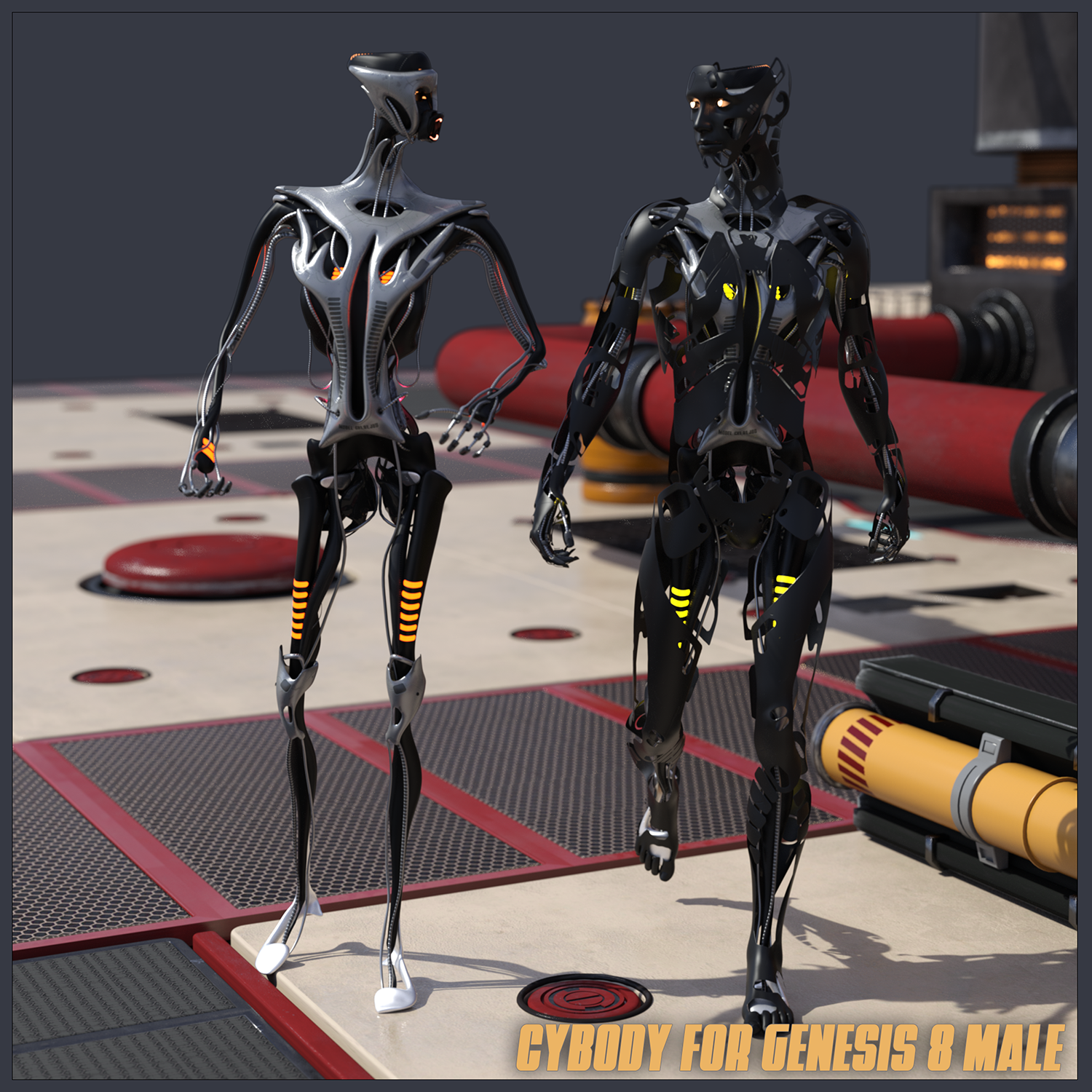 CyBody - Cyborg Internal Structure and Materials for Genesis 8 Male by N/A