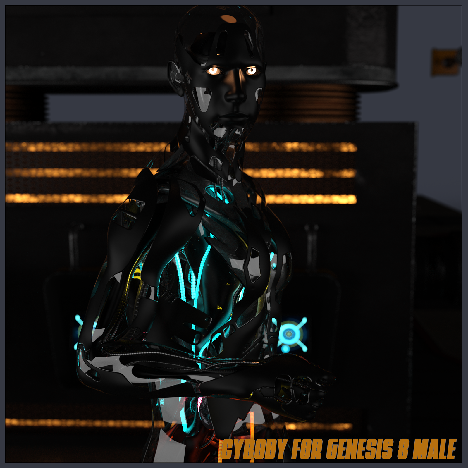 CyBody - Cyborg Internal Structure and Materials for Genesis 8 Male by N/A