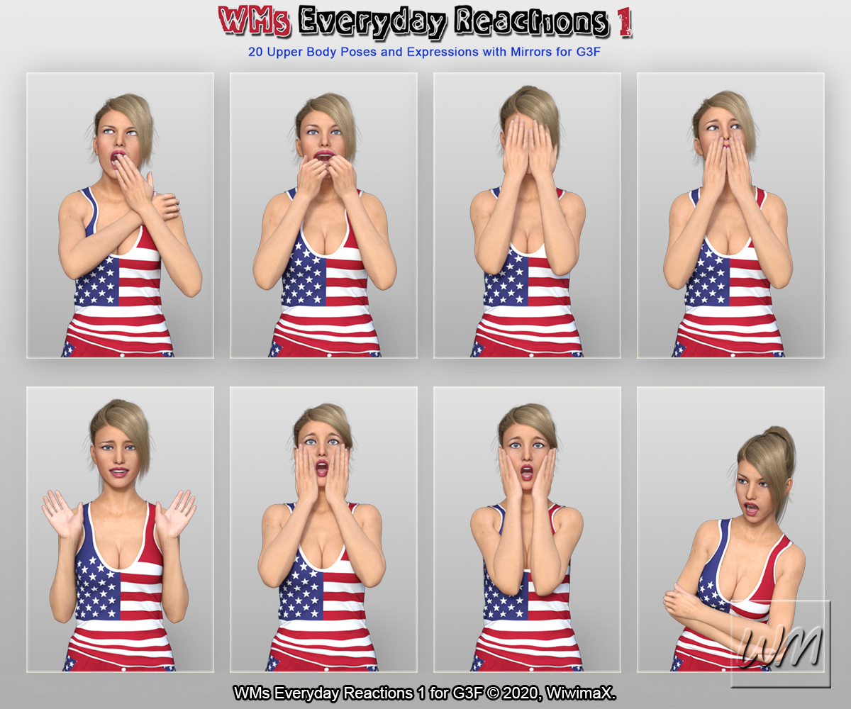 WMs Everyday Reactions Pack 1 for G3F by N/A
