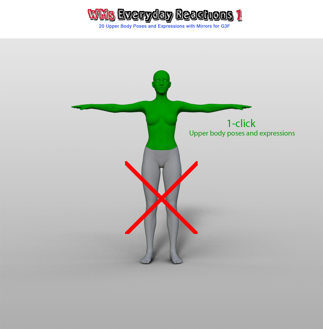 WMs Everyday Reactions Pack 1 for G3F by N/A