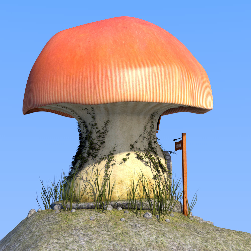 Real mushroom house for Daz Studio by N/A