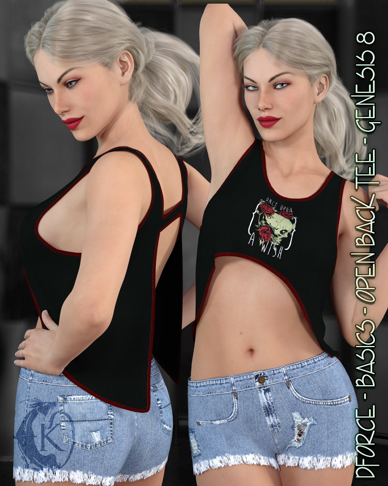 dforce - Basics - Open Back Tee - Genesis 8 by N/A