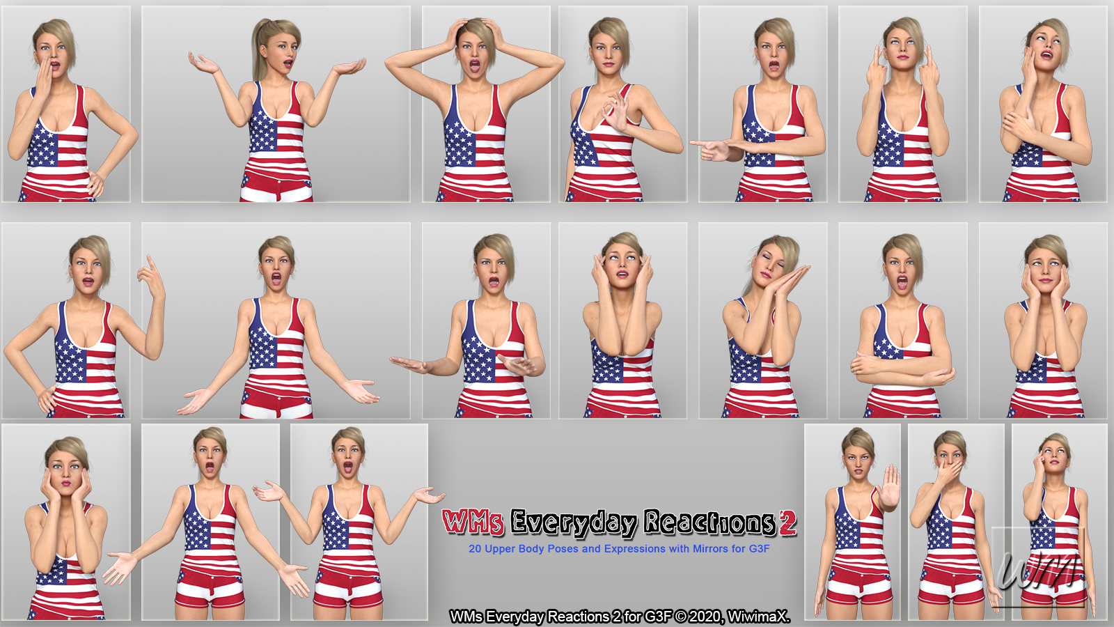 WMs Everyday Upper Body Reactions Pack 2 for G3F by N/A