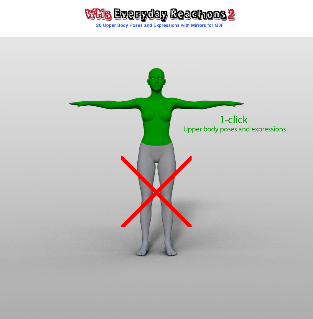 WMs Everyday Upper Body Reactions Pack 2 for G3F by N/A