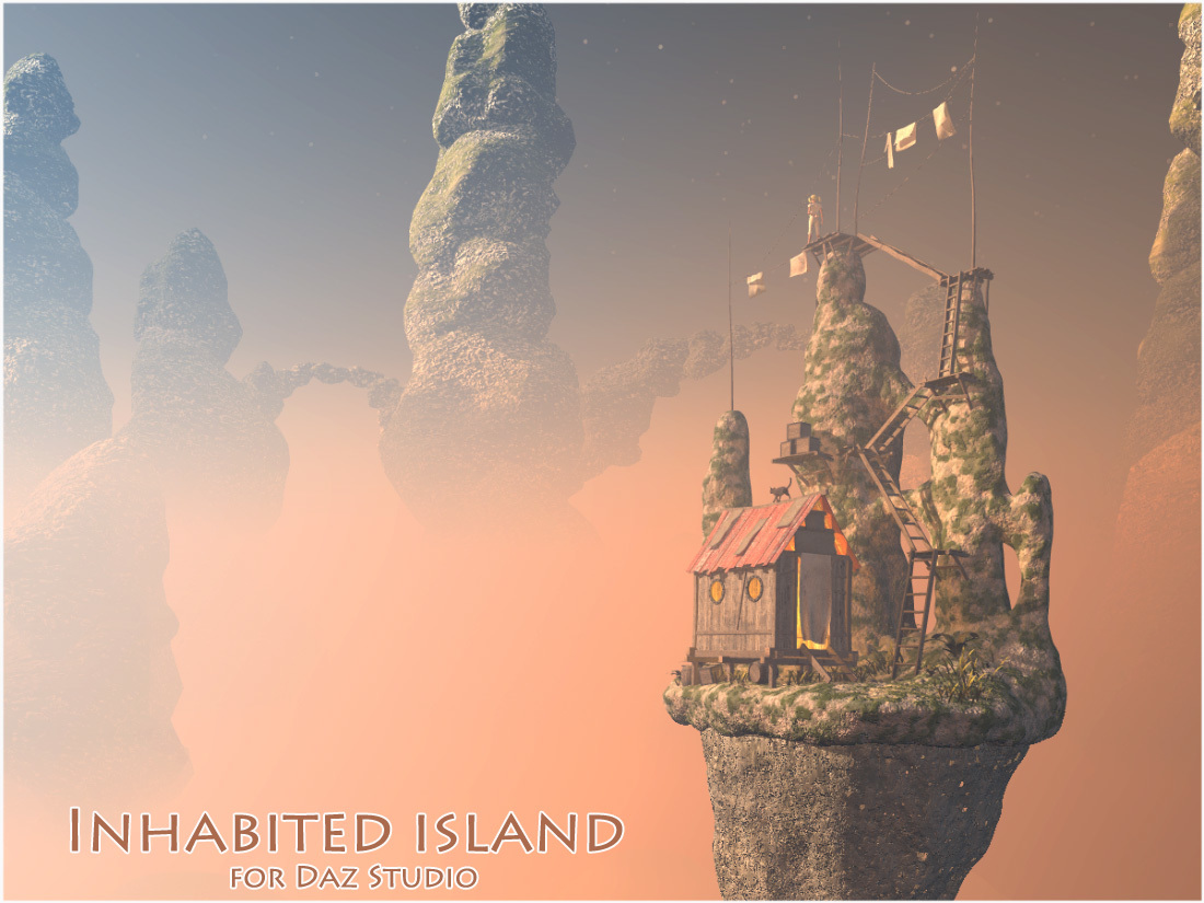 Inhabited island for Daz Studio by N/A