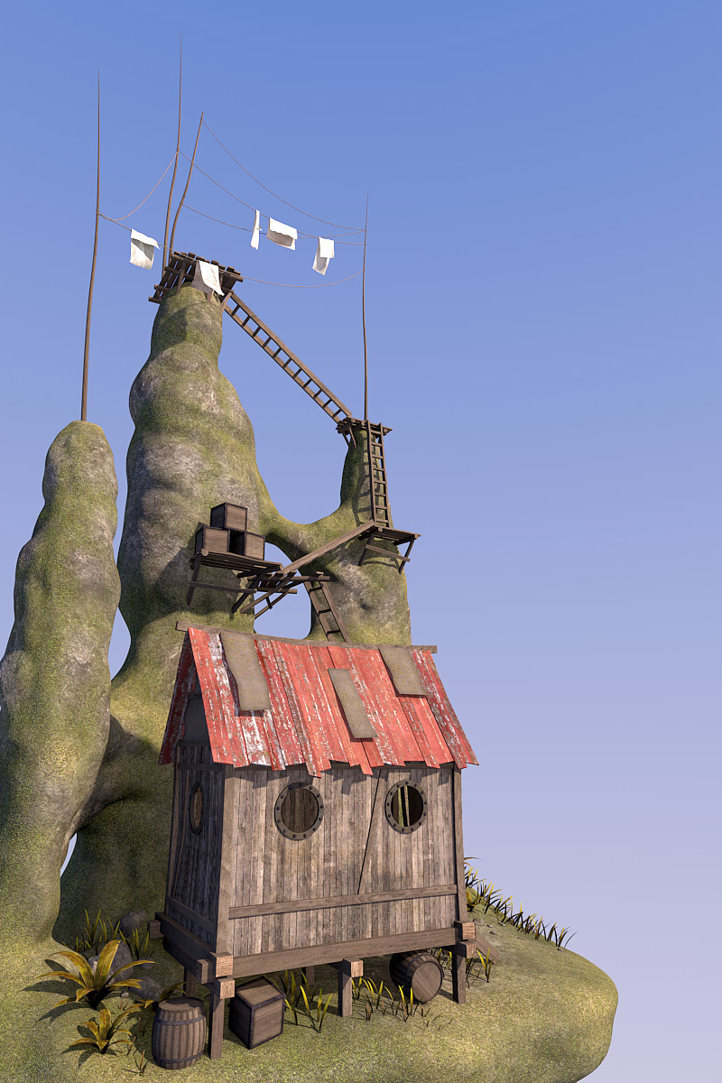 Inhabited island for Daz Studio by N/A