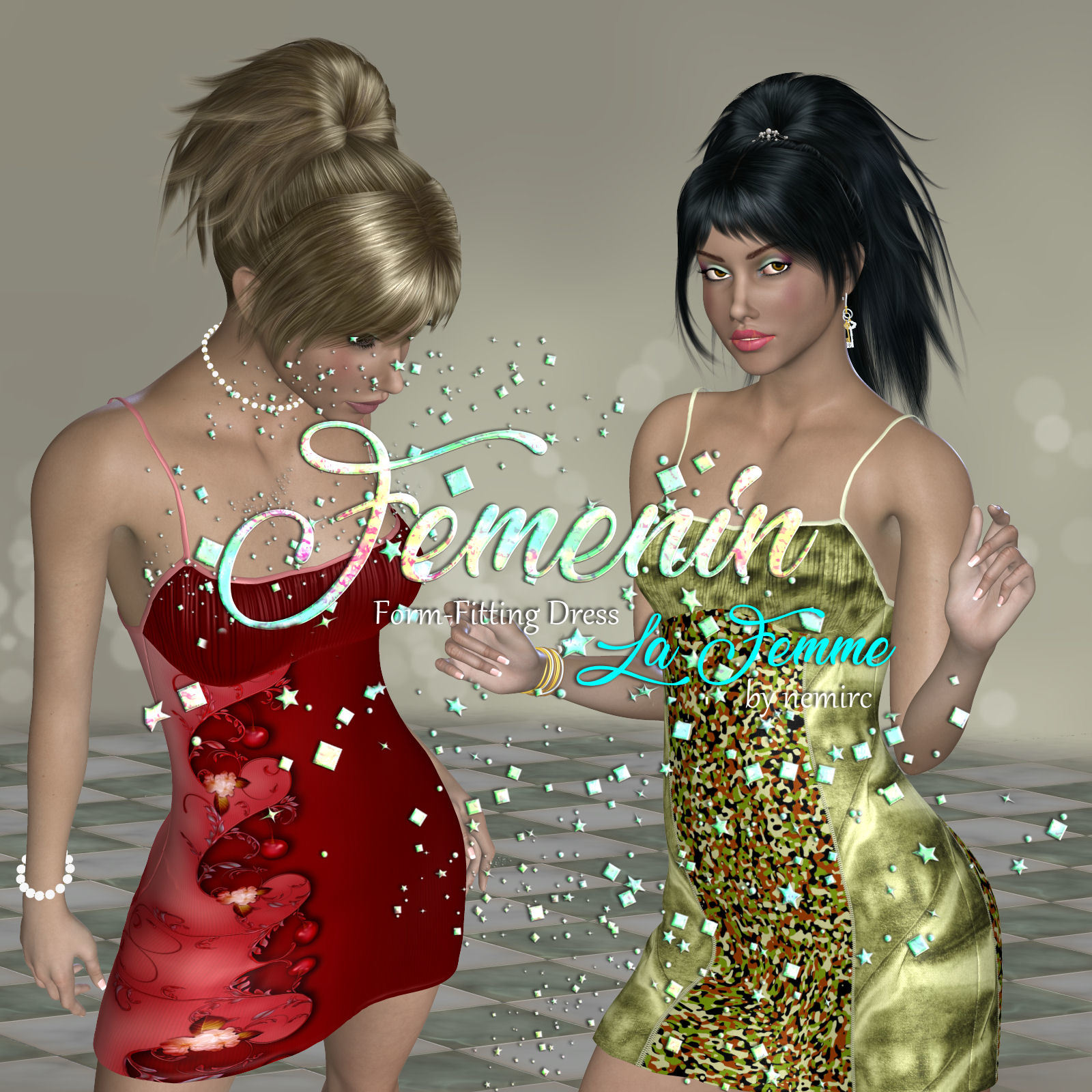 DA-Femenin Form-Fitting Dress by N/A