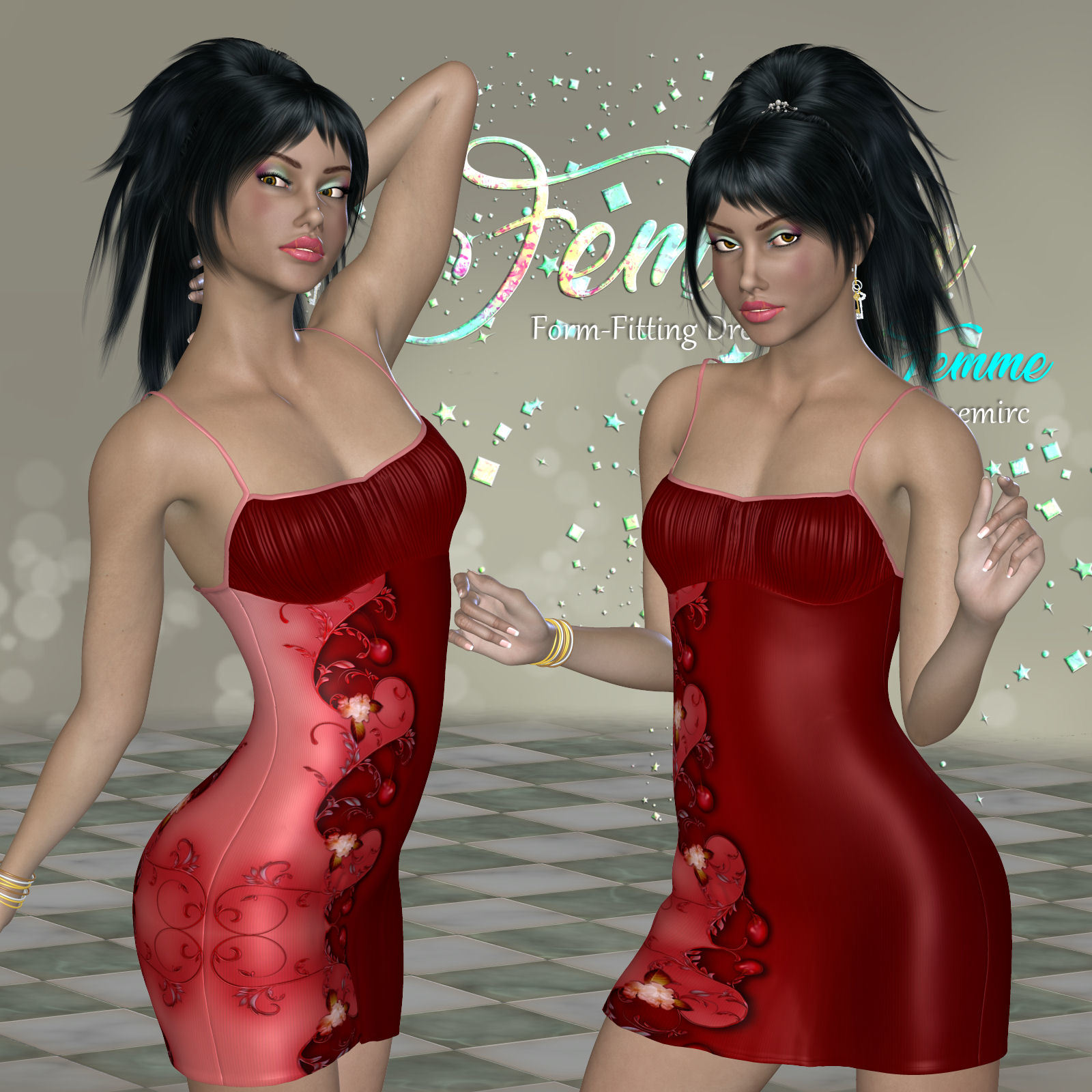 DA-Femenin Form-Fitting Dress by N/A