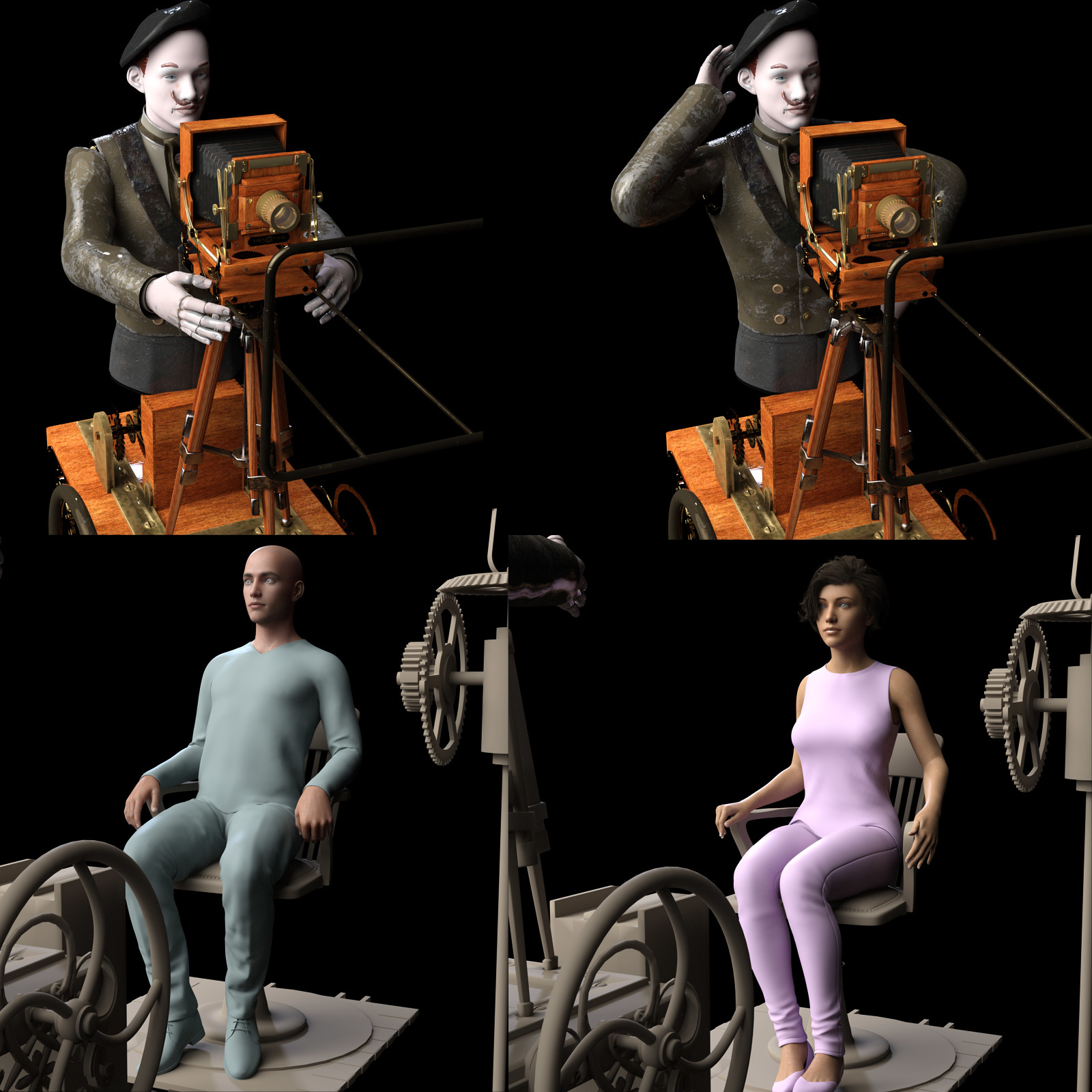 Photographer Automaton Poses for Daz Studio by N/A