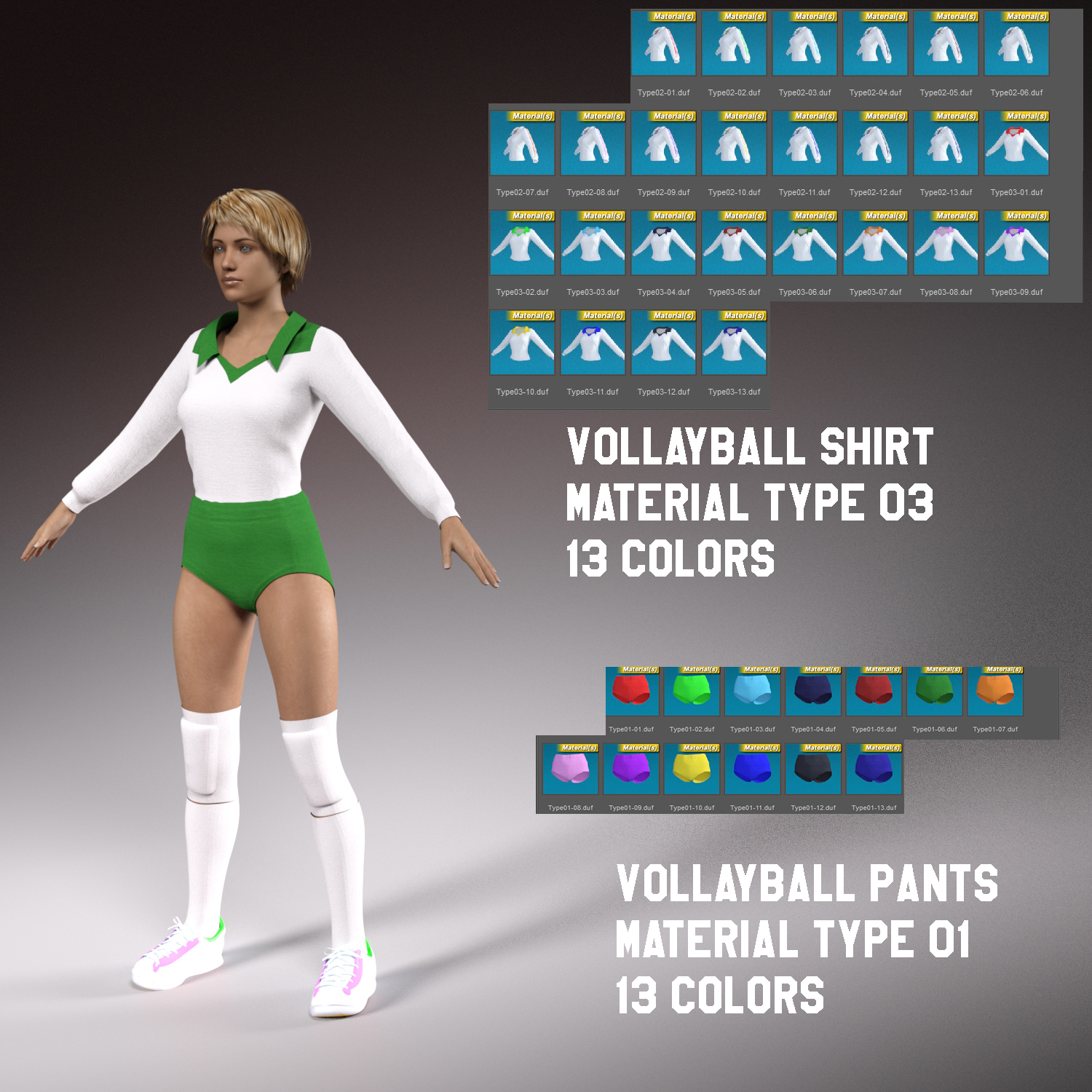 dForce Classic Vollayball Outfit for G8F by N/A